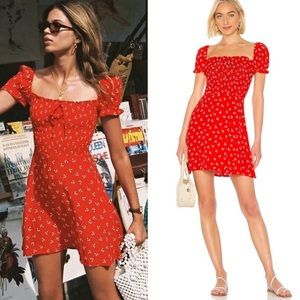 Faithfull the Brand Red Genevieve Cherry Dress